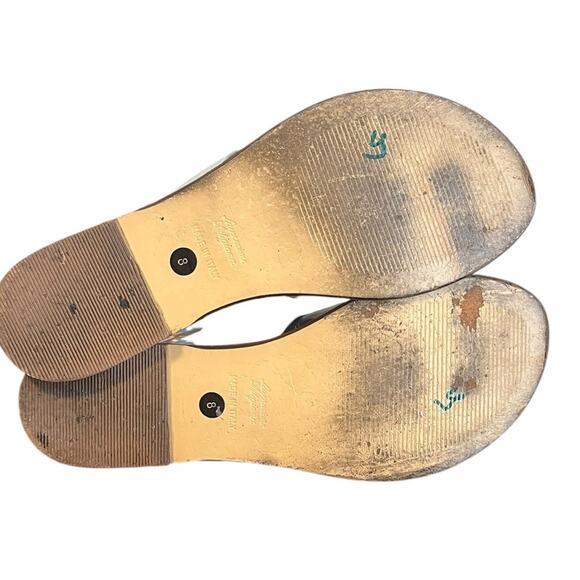 CHARLES DAVID Ama Robin Egg Blue/White Minimalist Made in Italy Flat Sandal Sz 8 - Picture 7 of 7